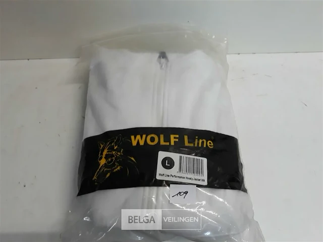 1 x vest met rits + kap wit wolf line l - afbeelding 3 van  3