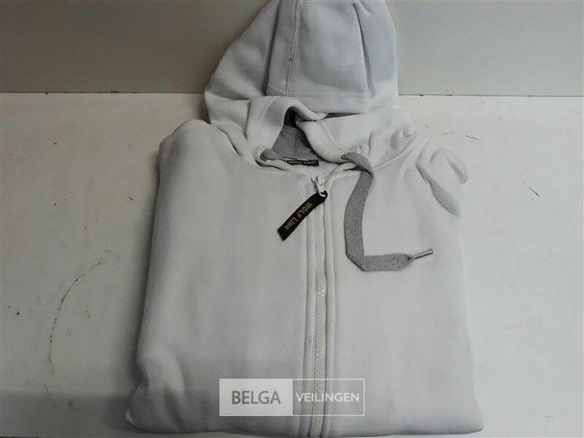 1 x vest met rits + kap wit wolf line s - afbeelding 2 van  3