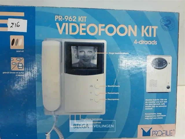 1 x videofoon kit met infrarood camera - afbeelding 1 van  2