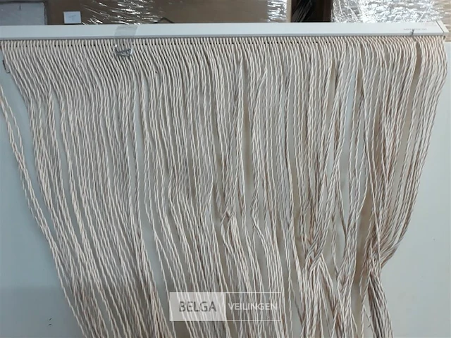 1 x vliegengordijn pvc spaghetti linten wit-beige 90x210 cm - afbeelding 1 van  3