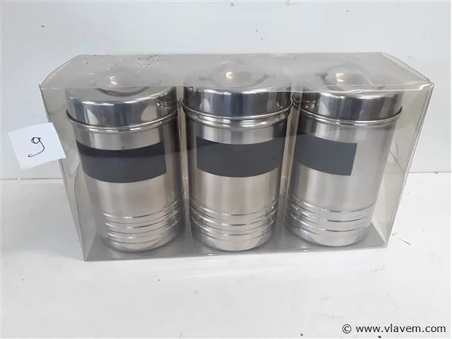 1 x voorraadpot set 3 delig h16cm dia 9 cm - afbeelding 1 van  2