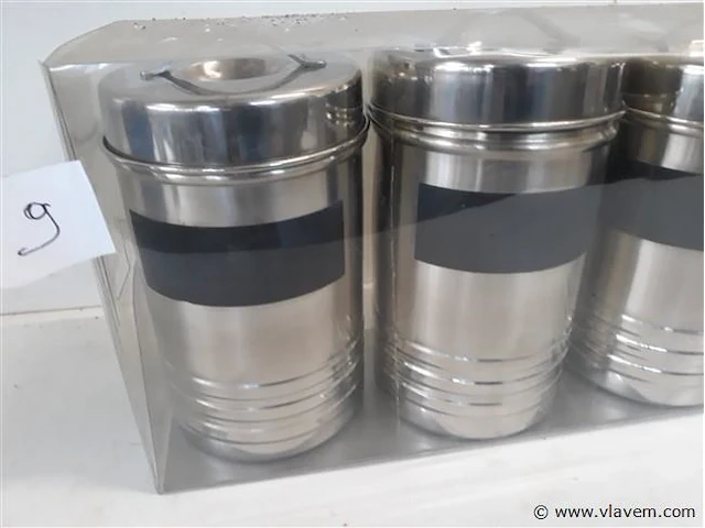 1 x voorraadpot set 3 delig h16cm dia 9 cm - afbeelding 2 van  2