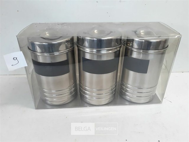 1 x voorraadpot set 3 delig h16cm dia 9 cm - afbeelding 1 van  3