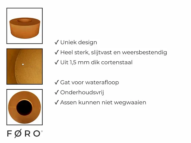 1 x vuurschaal comfort ø 80 cm - cortenstaal - afbeelding 2 van  3