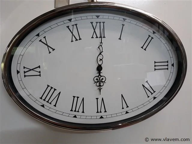 1 x wandklok ovaal - afbeelding 2 van  2