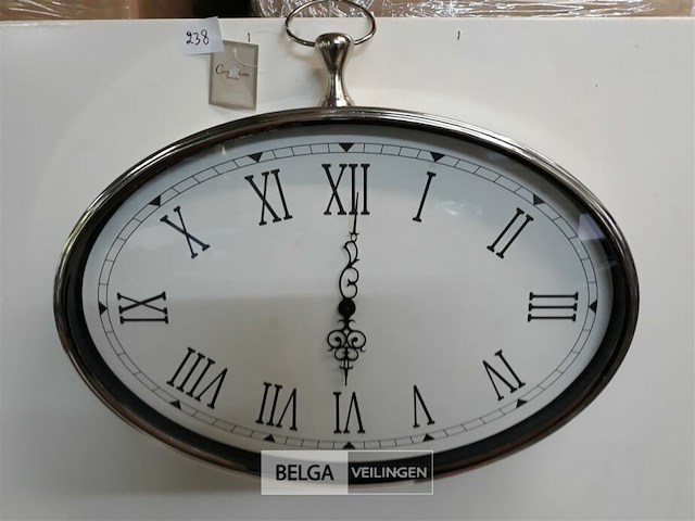 1 x wandklok ovaal - afbeelding 1 van  3