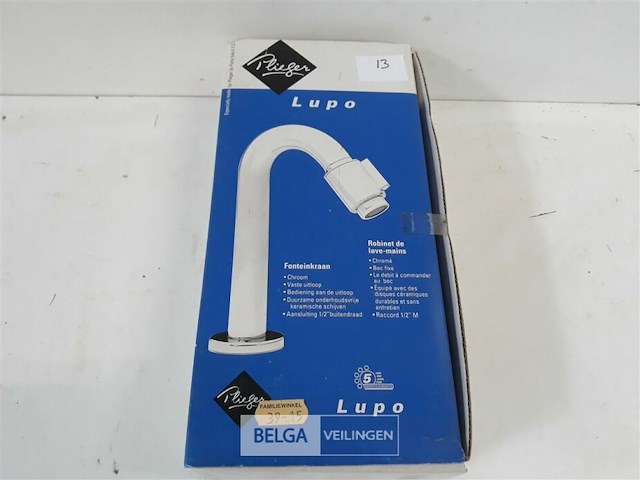 1 x wastafel kraan chrome koud water - afbeelding 1 van  3