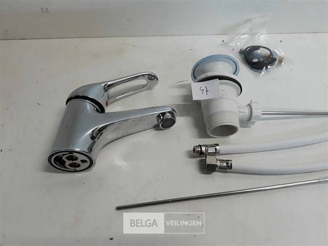 1 x wastafel kraan met auto afloop showmodel - afbeelding 3 van  3
