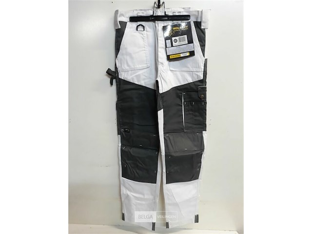 1 x werkbroek wit/zwart wolf line 42 - afbeelding 1 van  3