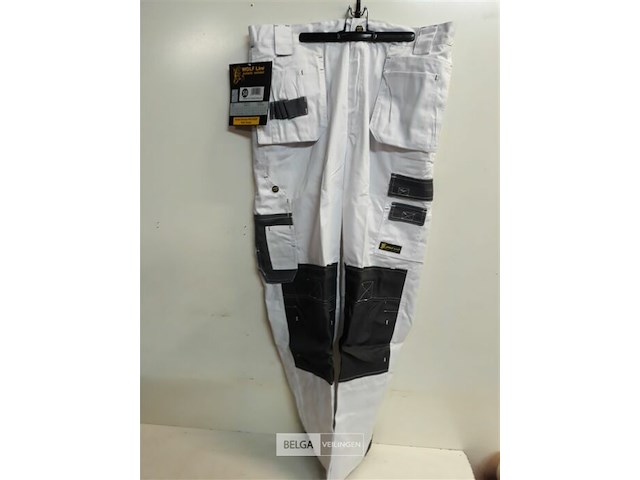 1 x werkbroek wit/zwart wolf line 50 - afbeelding 1 van  3