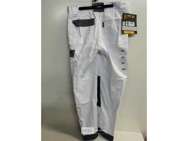 1 x werkbroek wit/zwart wolf line 50 - afbeelding 3 van  3