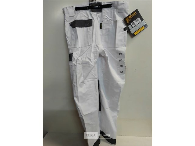 1 x werkbroek wit/zwart wolf line 50 - afbeelding 3 van  3