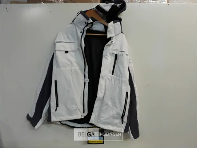 1 x winterjas wit/grijs + kap wolf line xl - afbeelding 3 van  3
