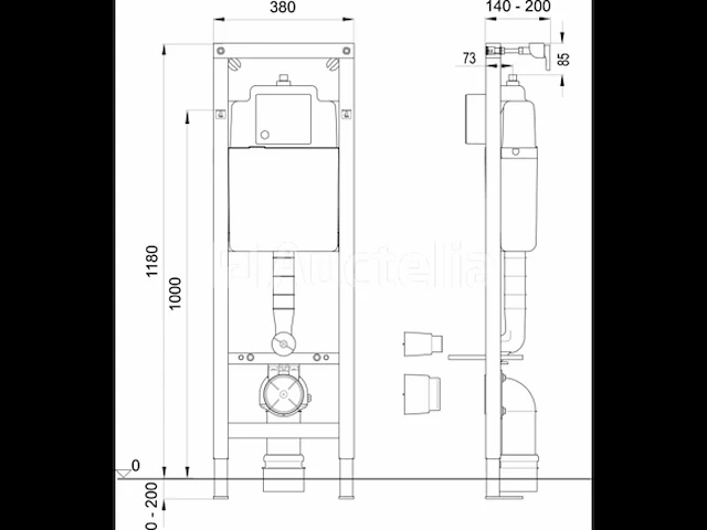 1 x wisa xs inbouwreservoir - 118x38cm - frontbediening - 8050452701 (nr. 15-08) - afbeelding 5 van  8