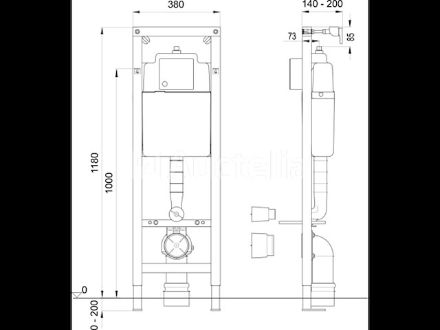 1 x wisa xs inbouwreservoir - 118x38cm - frontbediening - 8050452701 (nr. 15-08) - afbeelding 2 van  8