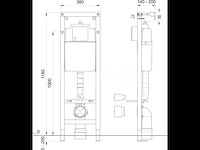 1 x wisa xs inbouwreservoir - 118x38cm - frontbediening - 8050452701 (nr. 15-08) - afbeelding 2 van  8