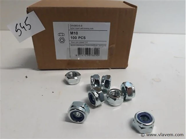1 x zeskant borgmoer verzinkt m 10 100 stuks - afbeelding 2 van  2
