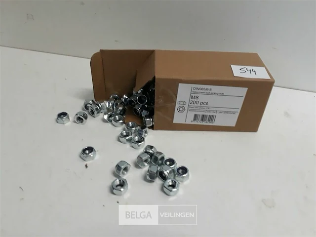 1 x zeskant borgmoer verzinkt m 8 200 stuks - afbeelding 1 van  3