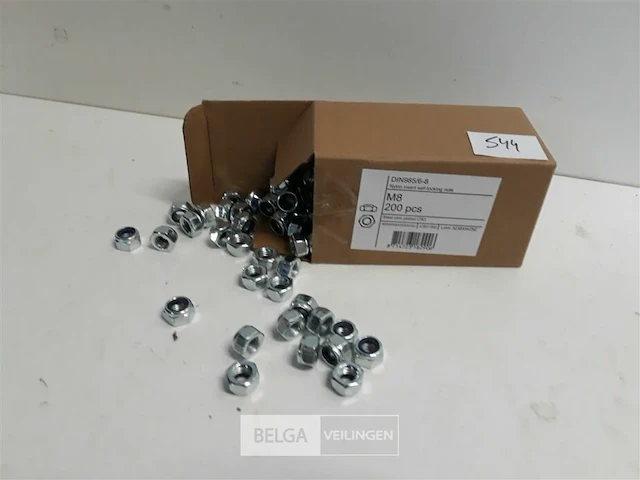 1 x zeskant borgmoer verzinkt m 8 200 stuks - afbeelding 1 van  3