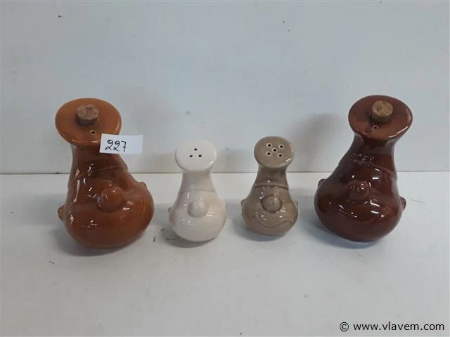 1 x zout peper azijn olie setje - afbeelding 1 van  2