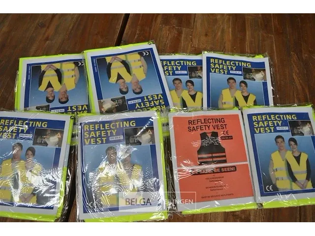 1 zak met 10 fluovestjes reflecterend - afbeelding 2 van  3