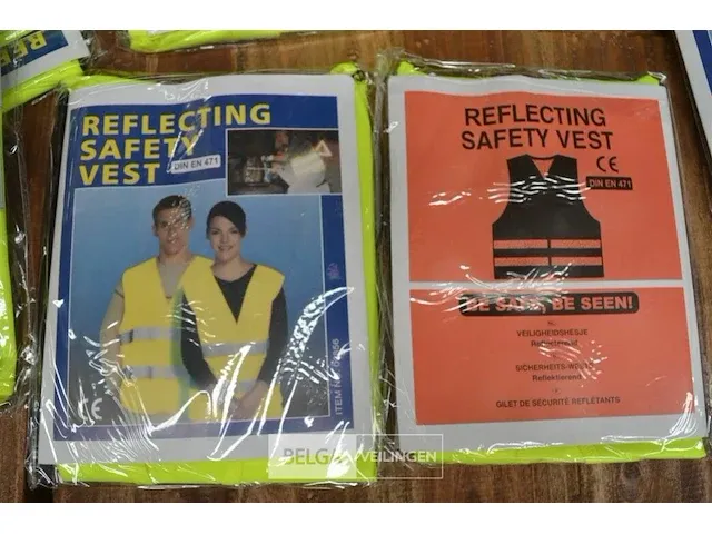 1 zak met 10 fluovestjes reflecterend - afbeelding 2 van  2