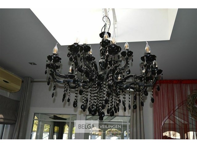 10-armige en 6-armige zwarte glazen luster - afbeelding 1 van  9