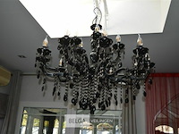 10-armige en 6-armige zwarte glazen luster