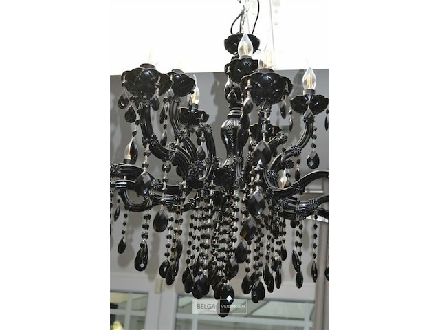 10-armige en 6-armige zwarte glazen luster - afbeelding 2 van  9