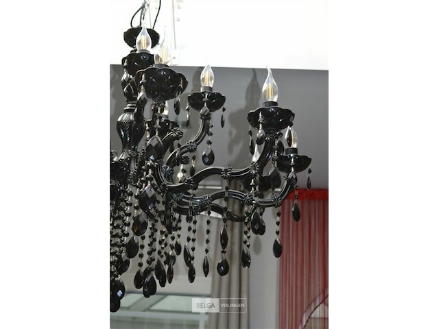 10-armige en 6-armige zwarte glazen luster - afbeelding 3 van  9