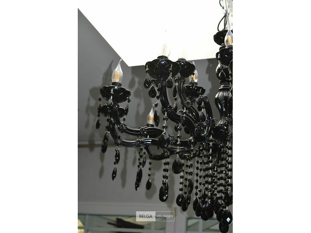 10-armige en 6-armige zwarte glazen luster - afbeelding 4 van  9