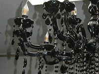 10-armige en 6-armige zwarte glazen luster - afbeelding 4 van  9