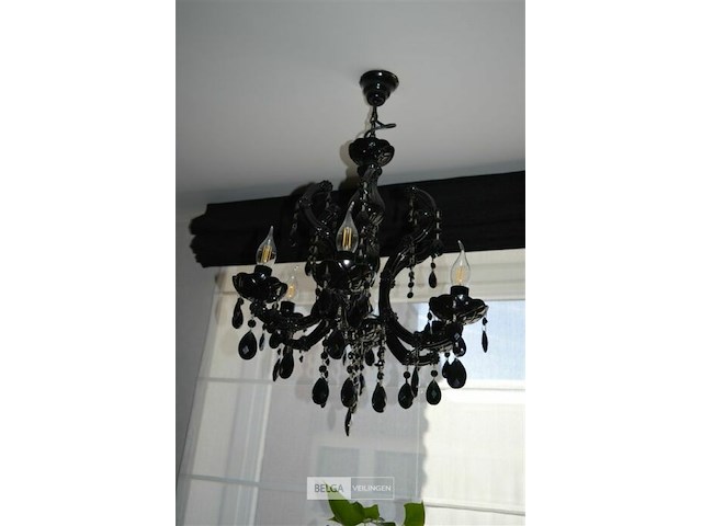 10-armige en 6-armige zwarte glazen luster - afbeelding 5 van  9
