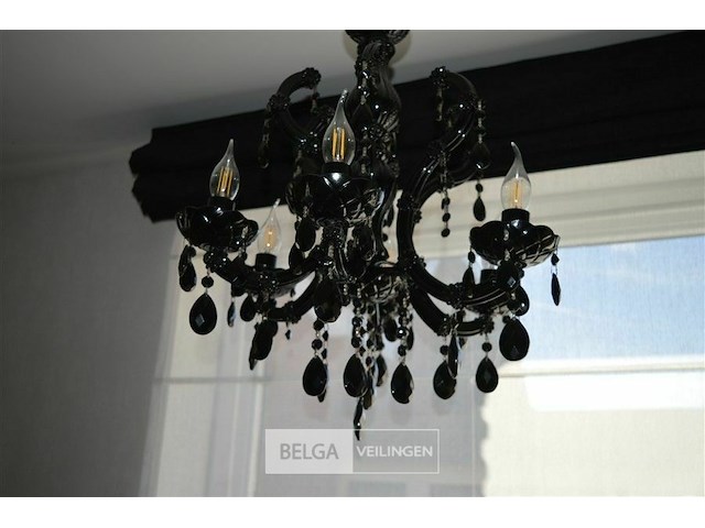 10-armige en 6-armige zwarte glazen luster - afbeelding 6 van  9