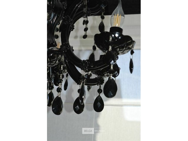 10-armige en 6-armige zwarte glazen luster - afbeelding 8 van  9