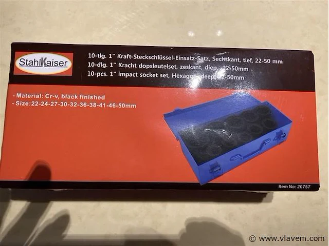 10 delige krachtdoppenset 1"22-50mm - afbeelding 3 van  5