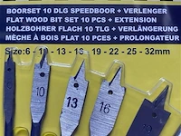 10 delige speedboor set 6,10, 13,16,19,22, 25,en 32 mm - afbeelding 4 van  4