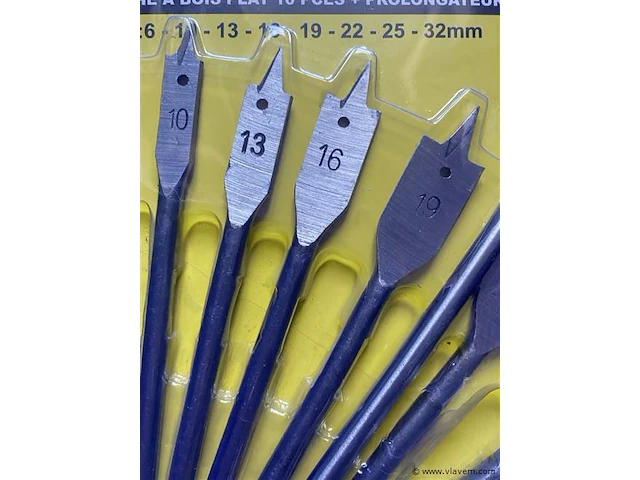 10 delige speedboor set 6,10, 13,16,19,22, 25,en 32 mm - afbeelding 3 van  4