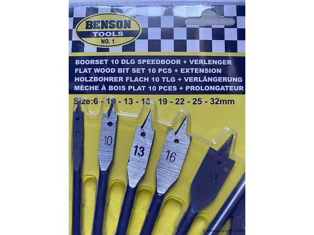 10 delige speedboor set 6,10, 13,16,19,22, 25,en 32 mm - afbeelding 4 van  4