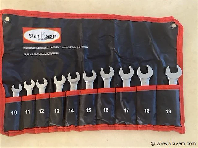 10 delige steek ring sleutelset stubby 10-19mm - afbeelding 1 van  2