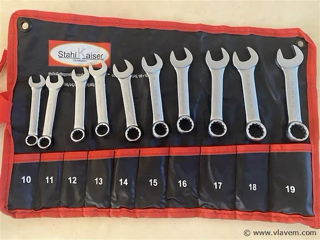 10 delige steek ring sleutelset stubby 10-19mm - afbeelding 2 van  2