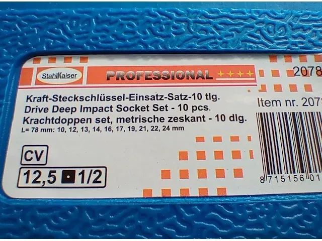 10 dlg lange krachtdoppenset 1/2" - afbeelding 6 van  6