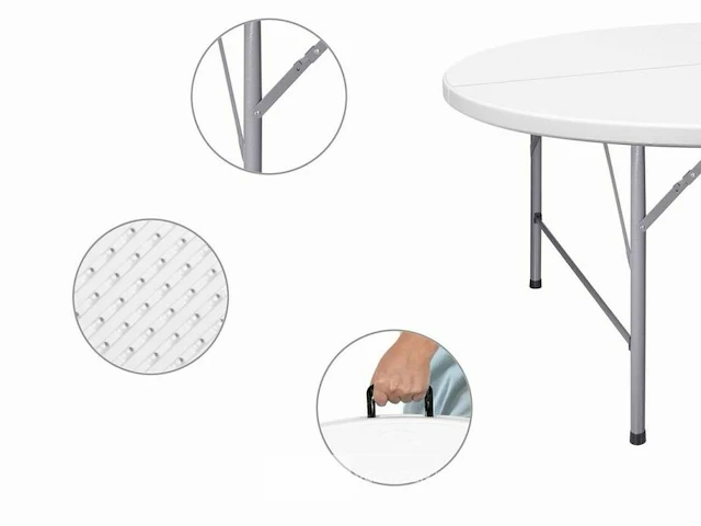 10 inklapbare ronde buffettafels ø 183 cm - afbeelding 4 van  6