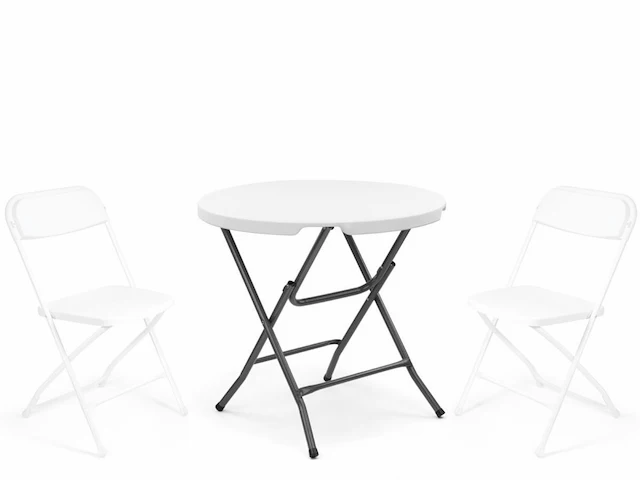 10 lage bistrotafels - opklapbaar - wit - afbeelding 2 van  5