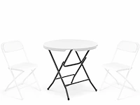 10 lage bistrotafels - opklapbaar - wit - afbeelding 2 van  5