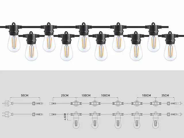 10 meter e27 waterdicht prikkabel koppelbaar (6x) - afbeelding 6 van  6