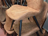 10 resto tafels metalen onderstel, 30 resto stoelen imitatie leder, 2 barkrukken imitatie leder (6,7,8,9) - afbeelding 10 van  14