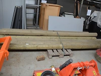10 ronde houten palen ca 4m, diameter 20 cm