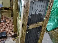 10 stuks zwart granieten platen voor tuinschermen en lage muurtjes gebrand en geborsteld met lijnen 1 zijde afgewerkt afm. 220x90x3 - afbeelding 3 van  5