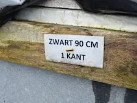 10 stuks zwart granieten platen voor tuinschermen en lage muurtjes gebrand en geborsteld met lijnen 1 zijde afgewerkt afm. 220x90x3 - afbeelding 5 van  5